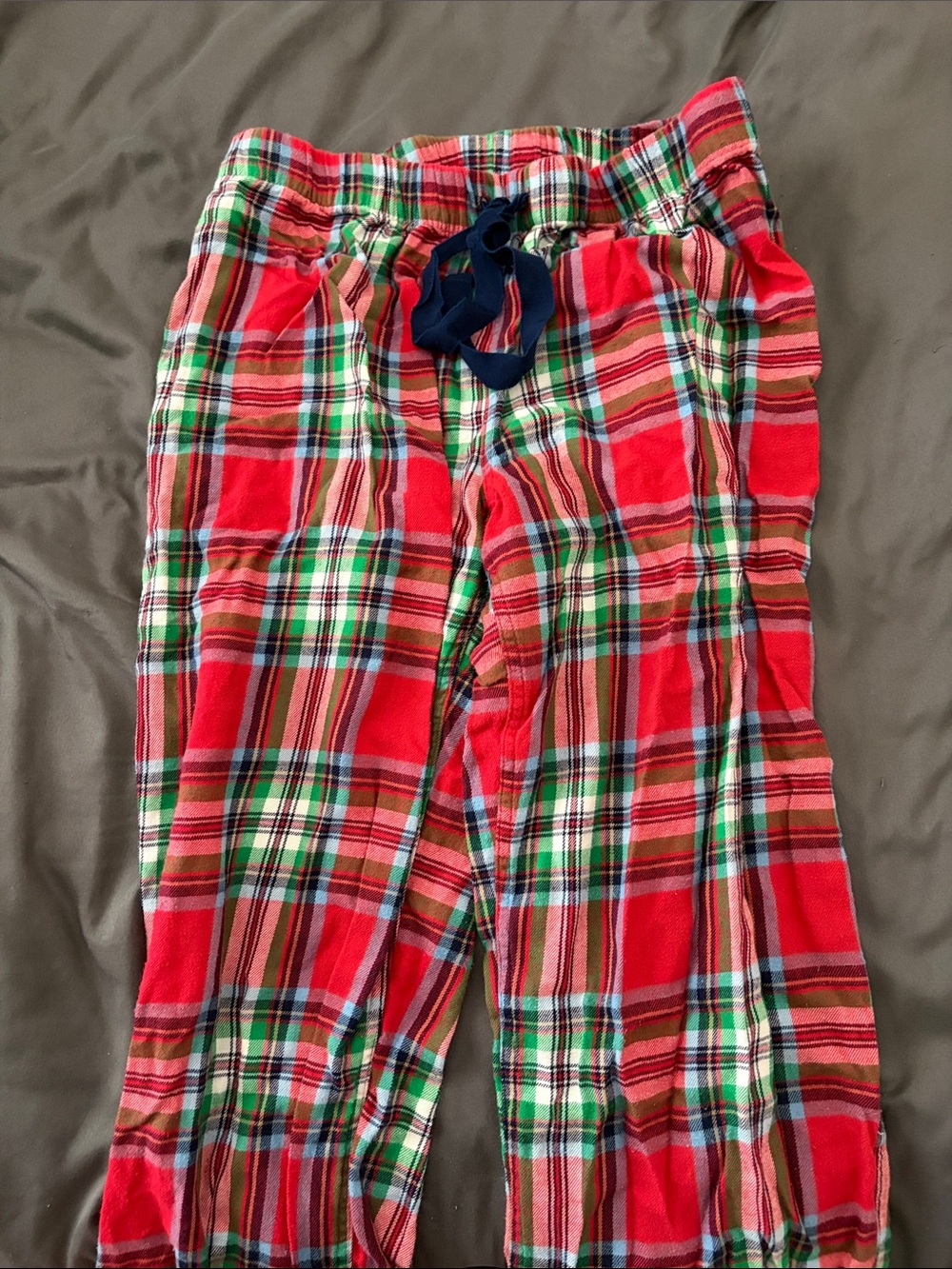 Lands' End Red and Green Plaid Pajama Bottoms